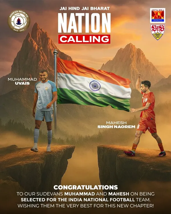 Nation Calling! A proud moment for the Sudeva family as our boys, Muhammad Uvais and Mahesh Singh Naorem, are selected for the India National Football Team. This is the dream we work towards every single day.