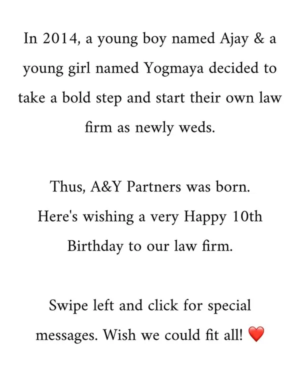 We recently celebrated our 10th birthday as a law firm. It was a milestone made possible by every person who has been a part of our journey, and we were overwhelmed by the heartfelt messages we received.