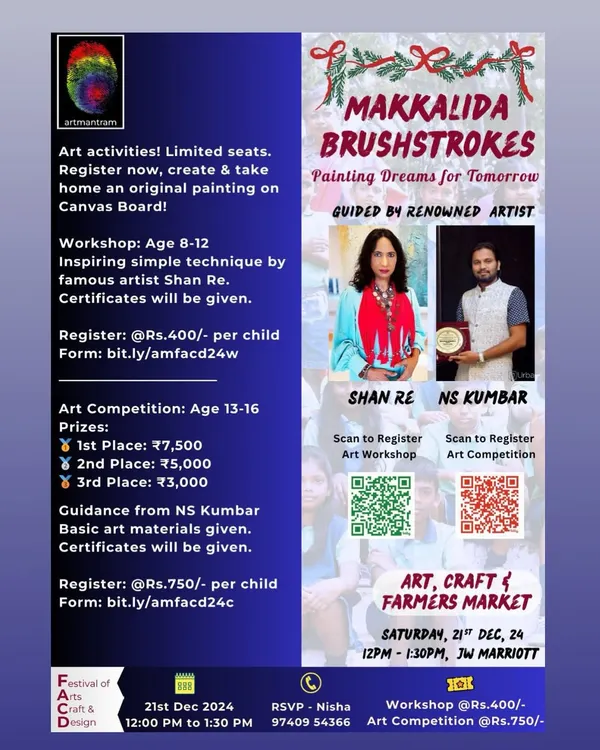 We collaborate with organizations like ArtMantram Trust to host exciting painting workshops and competitions for young artists, guided by me and other renowned artists.