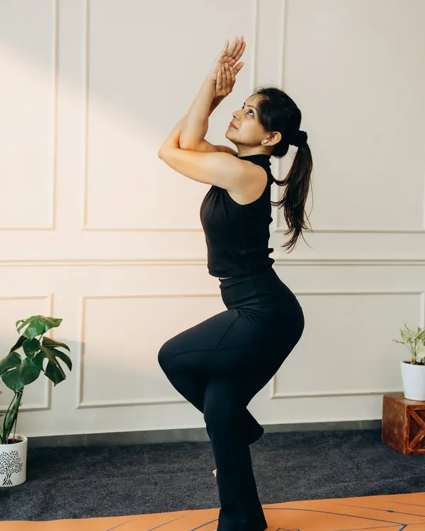 Garudasana (Eagle Pose) is a beautiful standing balance that challenges focus while opening the shoulder and hip joints. This pose teaches you to find stability in compression and stillness in a twist.