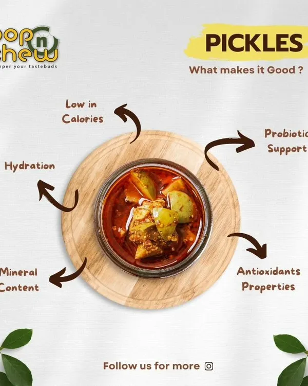 Are pickles healthy? This graphic breaks down the benefits, from being low in calories and providing probiotic support to their antioxidant properties and mineral content.