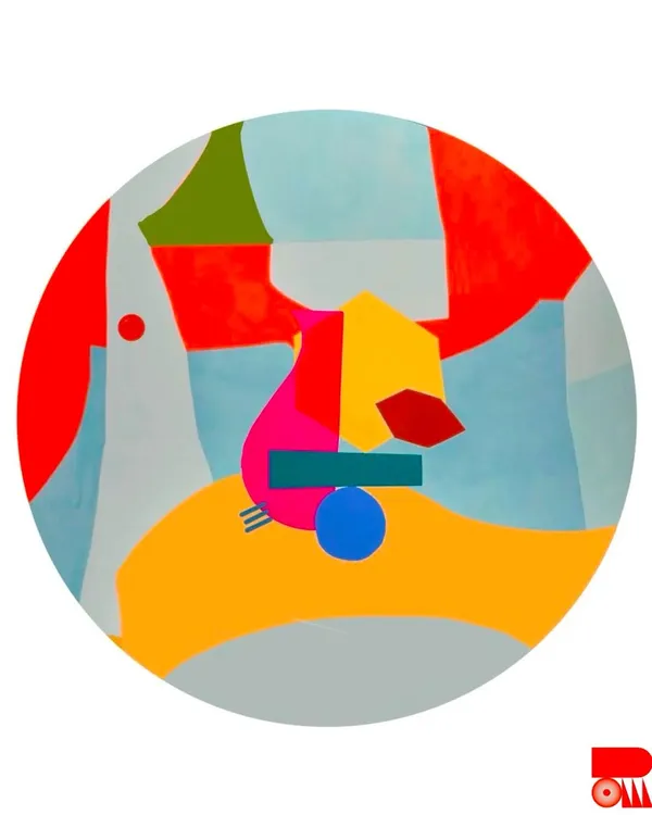 A digital mock-up of the "Mumbai meri jaan" abstract ceiling art. This 14-foot diameter piece is an abstract map of the city, with colors representing the sea, sky, and landmarks.