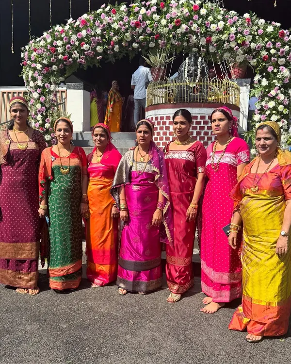 With my family at my brother's wedding, all of us in traditional Kodava attire. Family and tradition give me strength and a sense of belonging.