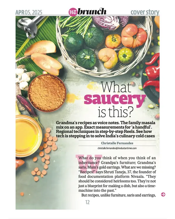 I was thrilled to be featured in this HT Brunch cover story about preserving our culinary heritage. It's wonderful to be alongside other voices who share this passion.