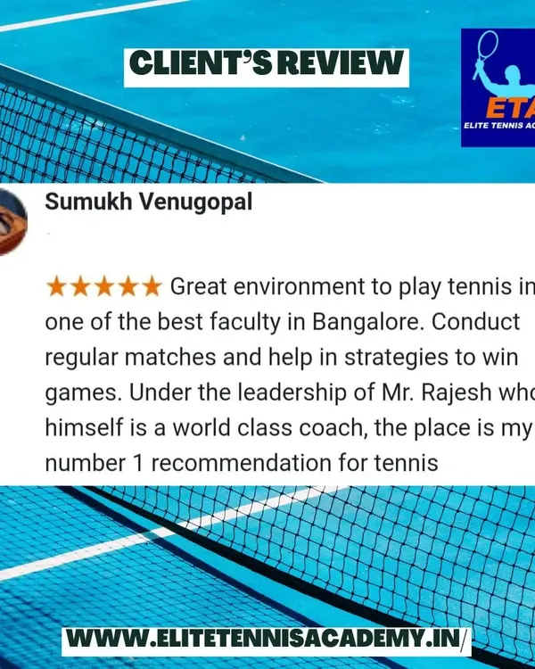 A happy client shares his experience, highlighting our great environment, regular match play, and the world-class strategic guidance provided by our head coach, Mr. Rajesh.