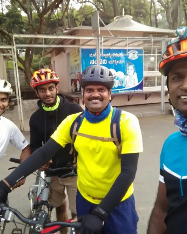The crew, all smiles and ready to tackle the climb. This was taken at the base of Nandi Hills before we started our ascent.