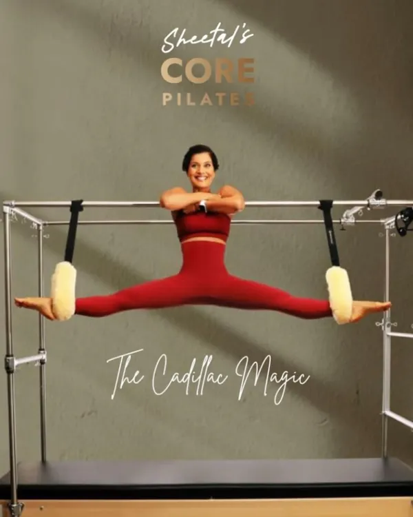 The Cadillac is where we truly explore what the body is capable of, combining strength, flexibility, and a bit of gravity-defying magic. This full-body split showcases incredible control and mobility, something we build towards with consistent practice.