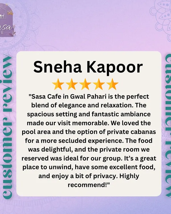 Thank you, Sneha Kapoor, for your wonderful review. I'm so glad you enjoyed the spacious setting, private cabanas, and the food.