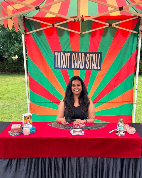 All set up for an event with Hitachi at the Ramada. I feel so grateful to be growing my practice and glowing with positive energy. Bringing tarot to new people and places is always a joy.