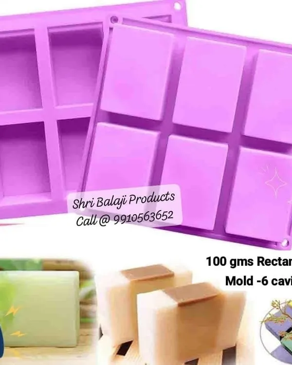 This 6-cavity rectangular mold is a staple for any soap maker, producing classic 100-gram bars. The silicone is flexible for easy unmolding and durable for repeated use.