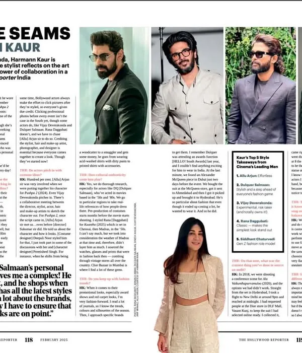My conversation with The Hollywood Reporter India, where I discussed the art of storytelling through fashion and my work with leading actors.