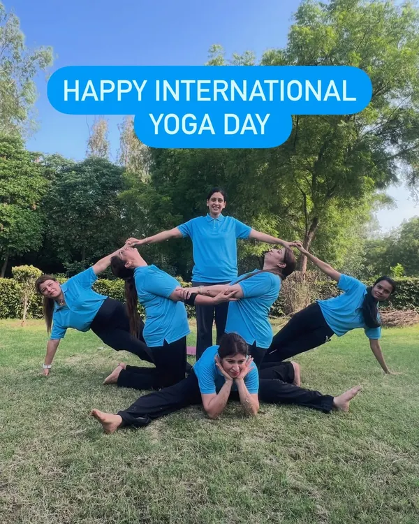 The spirit of our yoga community shines brightest when we come together. This moment from our International Yoga Day celebration shows the teamwork, fun, and support that defines our group sessions.