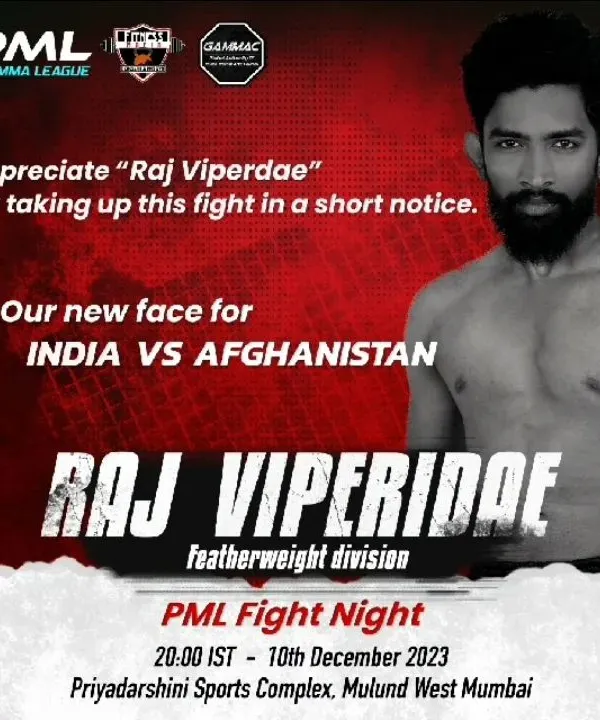 Announcing my short-notice main event fight for the Pro MMA League, representing India vs Afghanistan. A true fighter is always ready.