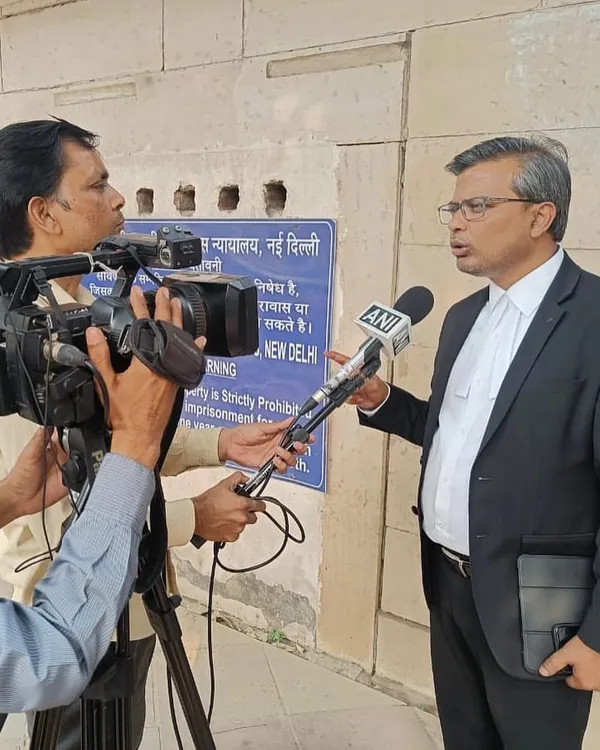 Speaking with the press after successfully securing bail for a client in a Narcotics Control Bureau (NCB) case filed under the NDPS Act at Patiala House Courts.