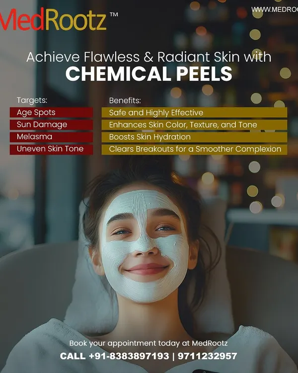 Chemical peels are highly effective for a range of skin concerns. I use them to target age spots, sun damage, and melasma, which enhances skin color and texture while boosting hydration and clearing breakouts.