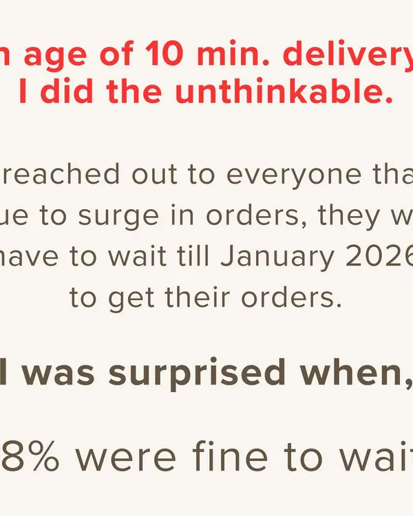 This post speaks volumes about the patience and trust of my customers. When I had a surge in orders, 98% of people were happy to wait for their handmade sweets. This belief in quality over speed is something I am incredibly grateful for.