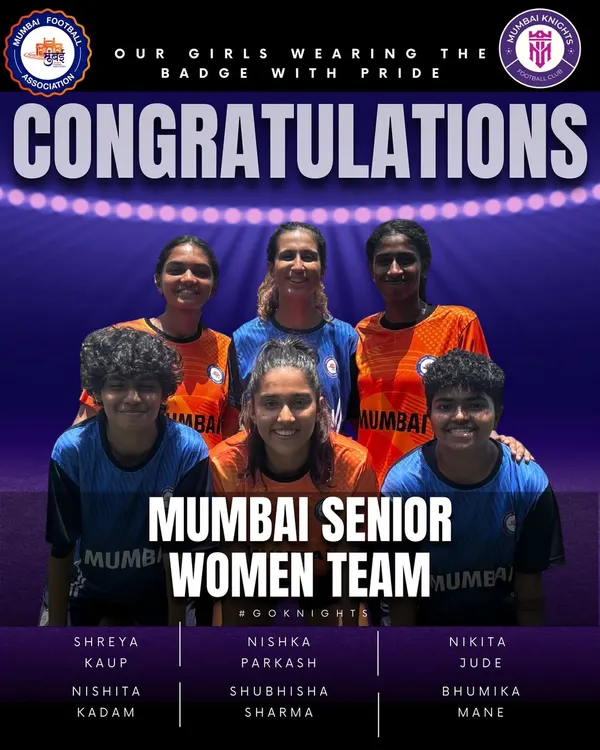 Six of our Knights selected to represent the Mumbai Senior Women's Team. We are proud to see them wear the city's badge with pride.