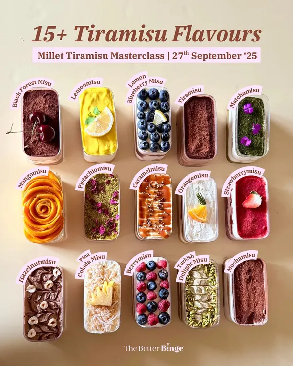 This is what a guilt-free celebration looks like. In my Millet Tiramisu Masterclass, I teach you how to create over 15 unique, delicious tiramisu flavors that are completely vegan, gluten-free, and made without refined sugar.