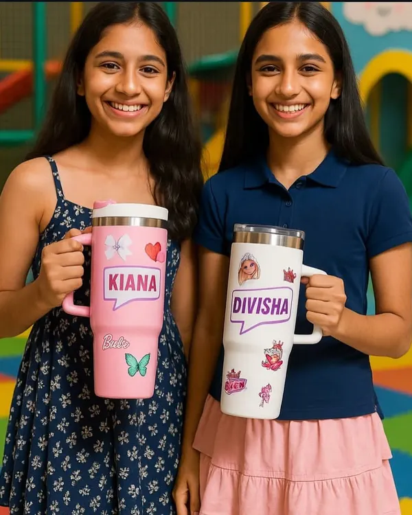 Twinning is winning. Grab your bestie and get matching personalised tumblers. We can add your name and cute stickers to make them uniquely yours.