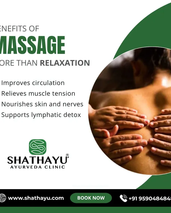 An Ayurvedic massage offers benefits far beyond relaxation. It improves circulation, relieves deep-seated muscle tension, nourishes the skin and nerves, and supports the body's natural lymphatic detox process.