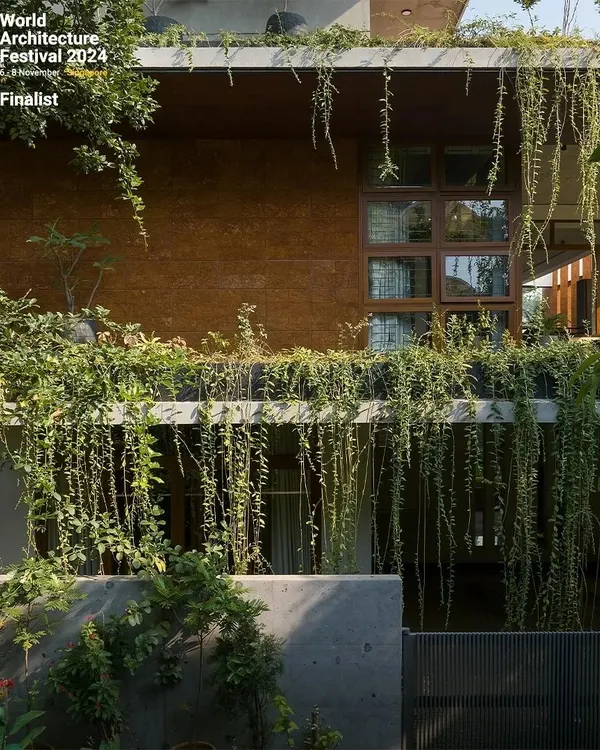 This is the 'House of Greens', a project that truly embodies my design philosophy. It was an honor to see it recognized as a finalist at the World Architecture Festival, a testament to our goal of creating homes that are one with nature.