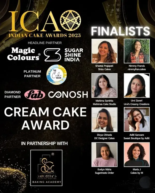 I was so proud to be listed among such talented bakers as a finalist for the Cream Cake Award at the Indian Cake Awards 2023. It was an incredible honor.