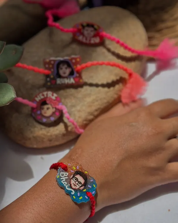 Our custom Rakhis are here. This Raksha Bandhan, make the occasion extra special with a personalized Rakhi featuring a hand-painted portrait of your brother.
