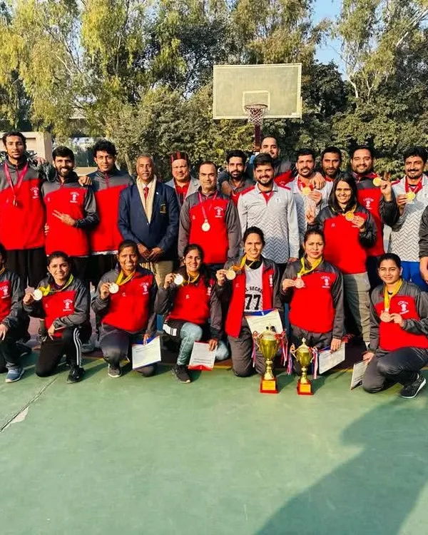 A proud moment for our academy as the Central Secretariat men's team celebrates their victory and the women's team secures third place at the All India Civil Services Basketball Tournament 2022-23. This group shot captures the joy and success that comes from dedicated team play.