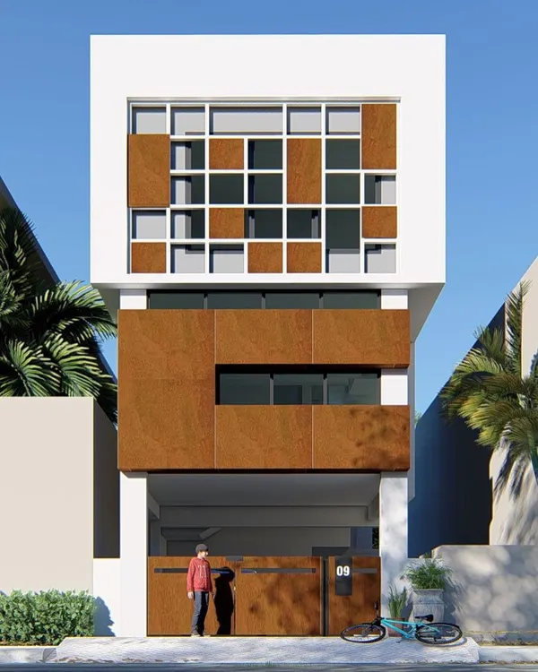 This is how I transform a compact 20x30 plot into a statement home. By using a zig-zag plan and materials like corten steel on the facade, I create a residence that feels spacious, modern, and anything but small.