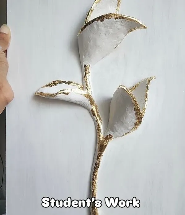 Look at this beautiful piece made by one of my students! This is what you can achieve, even as a total beginner. Notice the delicate application of gold foil along the edges, a technique we cover in detail to add that luxurious finish.