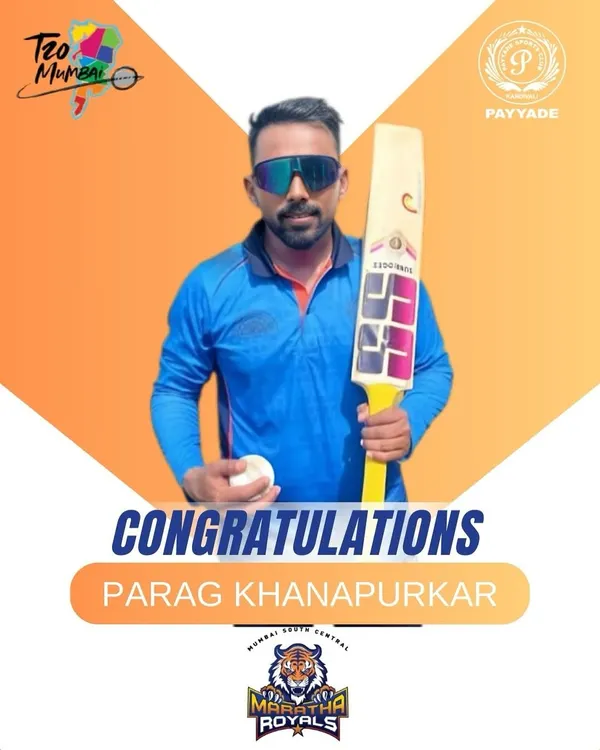 Congratulations to our player Parag Khanapurkar for his selection by the Maratha Royals in the T20 Mumbai League. We are proud to see our cricketers excel at higher levels.