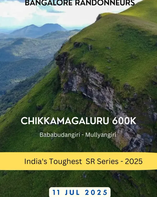 Our Chikkamagaluru 600K is the grand finale of India's Toughest Super Randonneur Series. This ride takes you into the heart of the Western Ghats, summiting both Baba Budangiri and Mullayanagiri, Karnataka's highest peak, in a single, unforgettable journey.