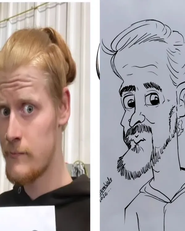 From a funny photo to an even funnier caricature. I love exaggerating expressions to create a truly unique piece.
