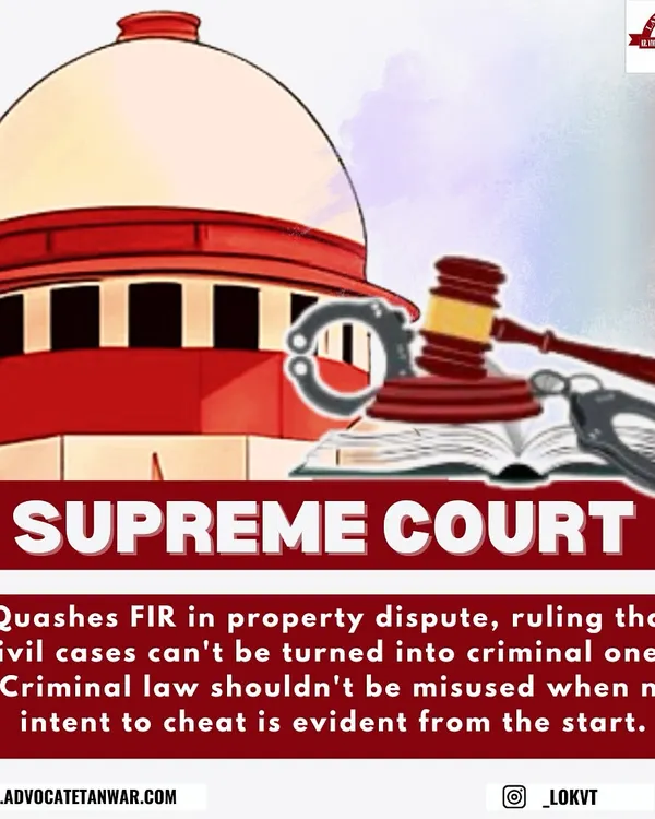 This infographic explains a Supreme Court ruling that civil cases cannot be turned into criminal ones without clear intent to cheat. This is a crucial distinction I emphasize to prevent the misuse of criminal law.