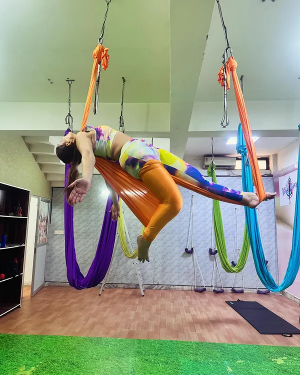 Taking baby steps towards the flight of my dreams. This reclined pose in the hammock is a beautiful way to open the chest and relax the shoulders, finding a moment of peace.