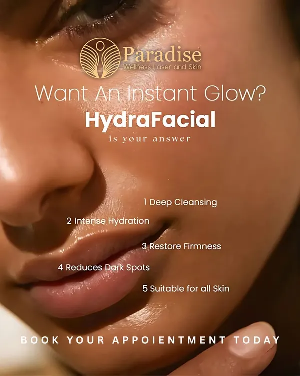 Want an instant glow? The HydraFacial is your answer. It provides deep cleansing, intense hydration, helps restore firmness, and reduces dark spots. It's a versatile treatment suitable for all skin types, delivering immediate results.