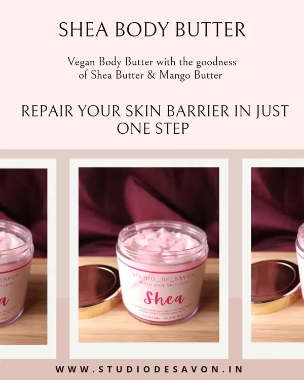 My non-comedogenic Shea Body Butter is enriched with both Shea and Mango butter to deeply moisturize and hydrate your skin. It helps repair your skin barrier, leaving it healthy and supple.