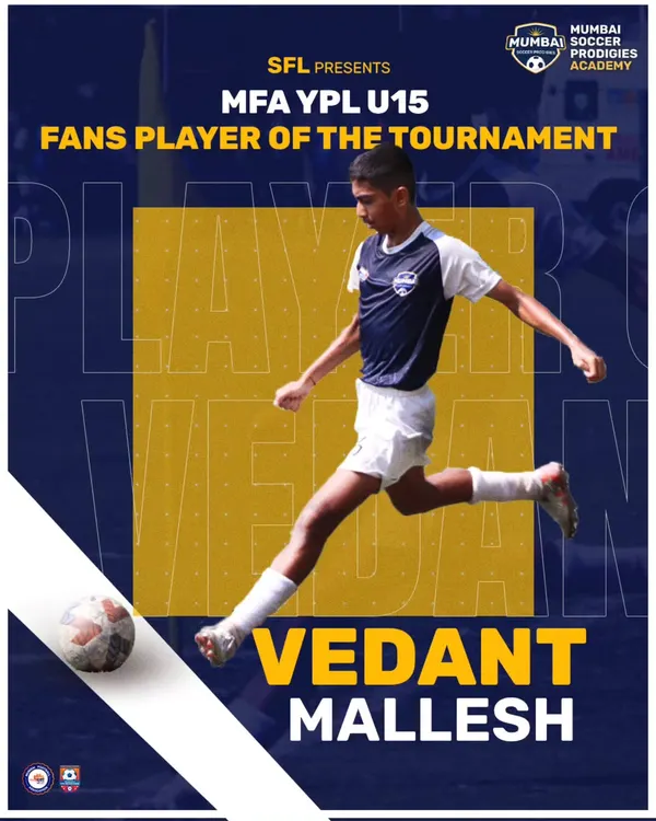 Congratulations to Vedant Mallesh, voted Fans' Player of the Tournament for his rock-solid performances in the MFA YPL U15.