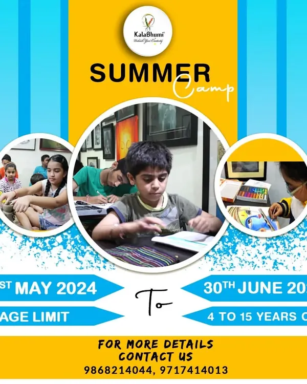 Announcing our Summer Camp for kids aged 4 to 15. It's the perfect opportunity for children to learn new skills in drawing, painting, and art and craft in a fun and friendly environment.