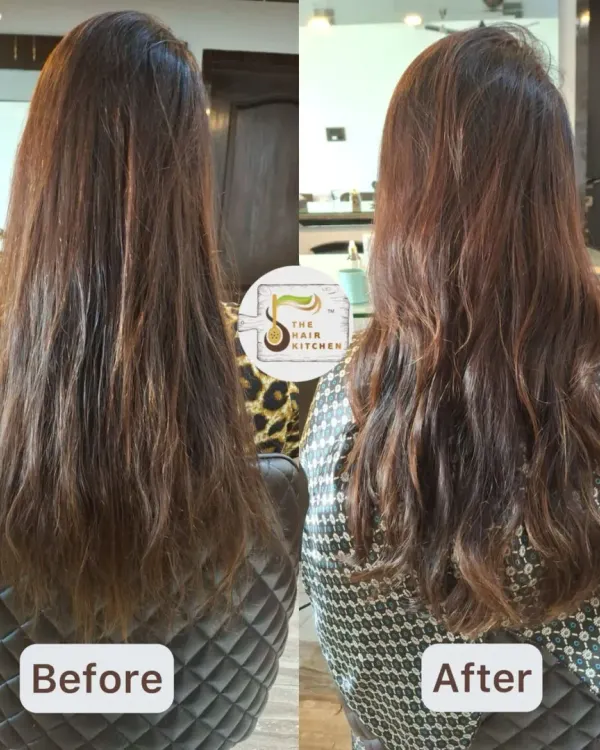 A frizz-free look doesn't always need a blow-dry. For this client, a healthy haircut and just two drops of my custom plant-based Argan frizz tamer were enough to achieve this smooth, natural finish.