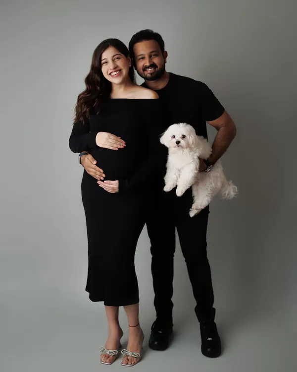 Your fur babies are family too. I was so happy when this couple brought their sweet dog Ace, who was about to be promoted to big brother. It makes the family portrait complete.