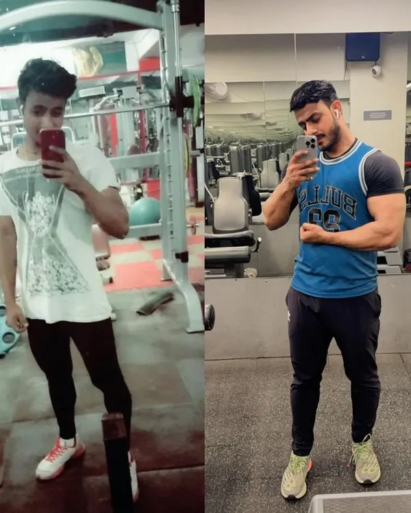It's always you vs you. A transformation picture showing my own fitness journey. Slow progress is still progress.