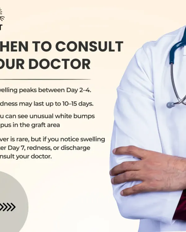 Knowing when to consult your doctor is crucial for a safe recovery. This guide outlines key symptoms to watch for after your hair transplant.