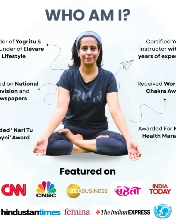 A summary of my professional journey. I am the founder of Yogritu, a certified instructor with over two decades of experience, and have been featured on national television and in newspapers for my work in clinical and therapeutic yoga.
