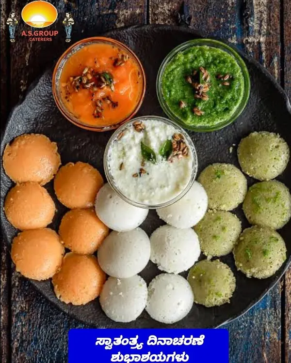 A creative presentation of tri-color mini idlis with three different chutneys, specially made for Independence Day. I love adding a festive touch to my food on special occasions.