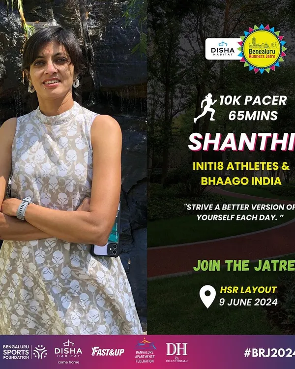 I am honored to be a pacer for the Bengaluru Runners Jatre. I started running to combat asthma, and now I get to help others on their journey. It is a full circle moment.