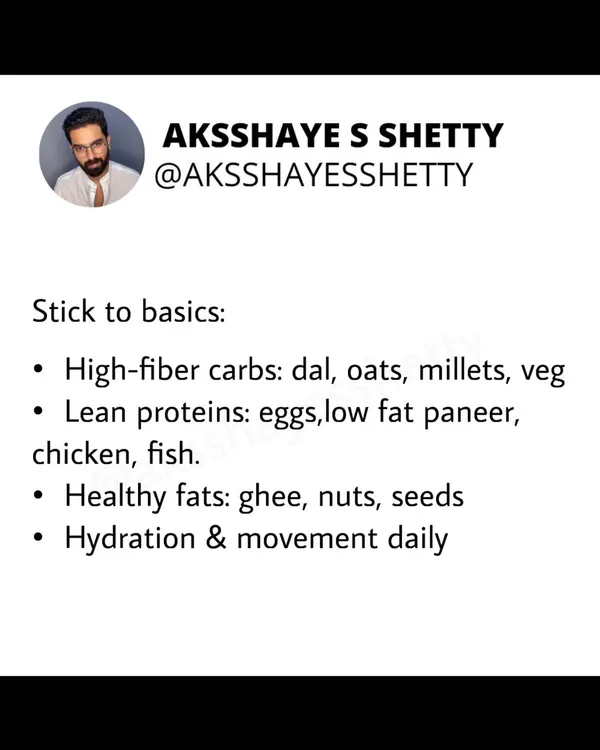 You don't need a fancy or restrictive diet to manage PCOS. The key is to stick to the basics: a diet rich in high-fiber carbs like dal and millets, lean proteins like eggs and paneer, and healthy fats from ghee and nuts. Daily hydration and movement are also crucial.