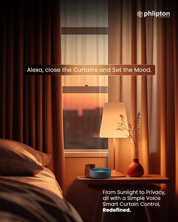 This is the convenience I bring to your home. Imagine winding down for the evening and setting the perfect mood for privacy and relaxation with a simple voice command. My system integrates seamlessly with Alexa for hands-free control of your curtains.