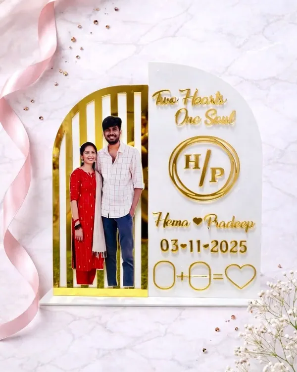 A truly unique way to celebrate becoming one. This acrylic wedding keepsake features the couple's names and wedding date, with a special spot for them to add their own fingerprints, creating a piece of art that is uniquely theirs.
