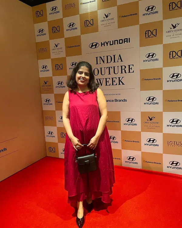 On the red carpet at India Couture Week. Attending these events is crucial for me to stay connected with the designers, models, and brands I work with.